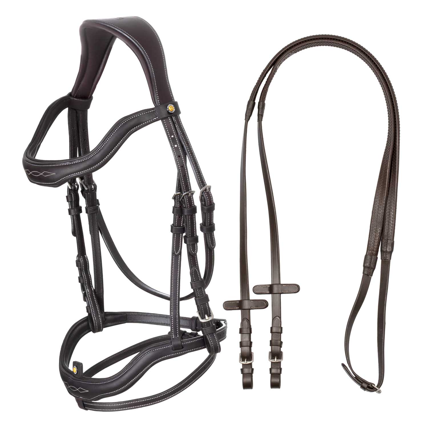 Equestro Testiera in Morbida Pelle Cucita