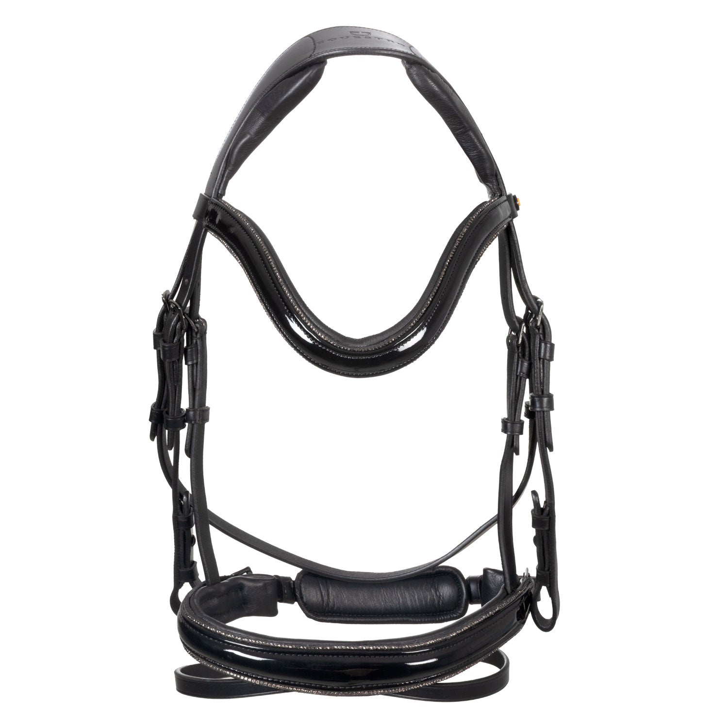 Equestro Testiera Inglese in Cuoio Lucido con Brillantini
