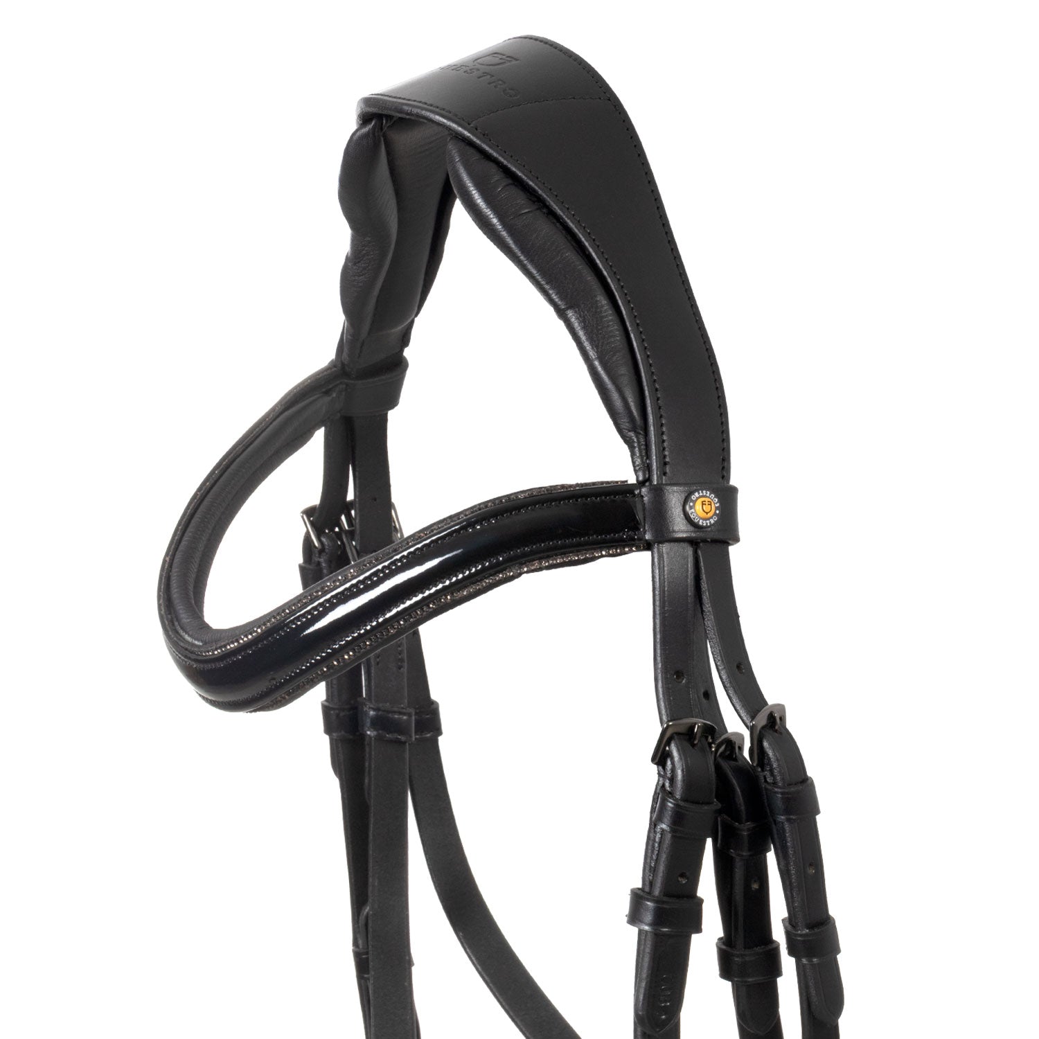 Equestro Testiera Inglese in Cuoio Lucido con Brillantini