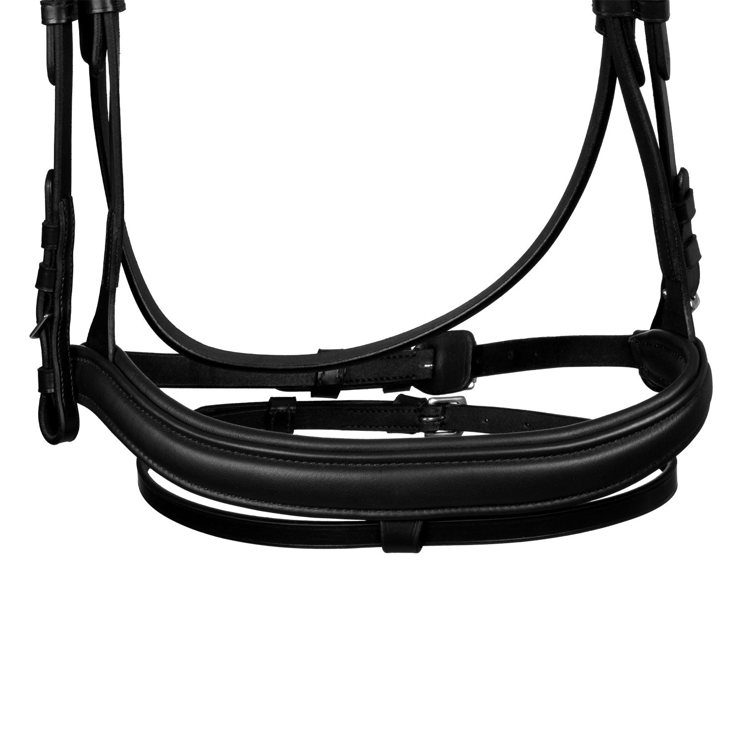 Equestro Testiera Nera Anatomica in Pelle con Strass