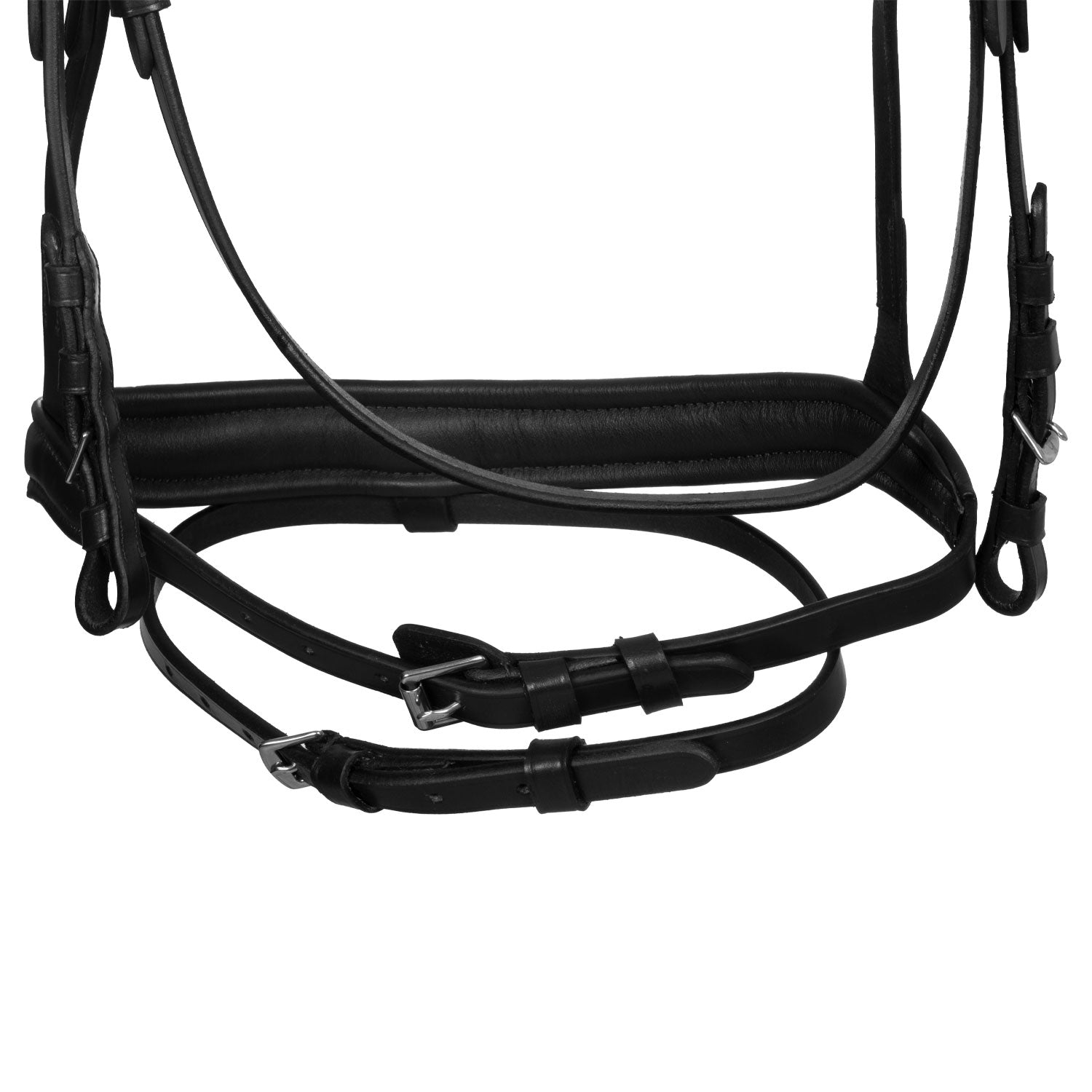 Equestro Testiera Nera Anatomica in Pelle con Strass