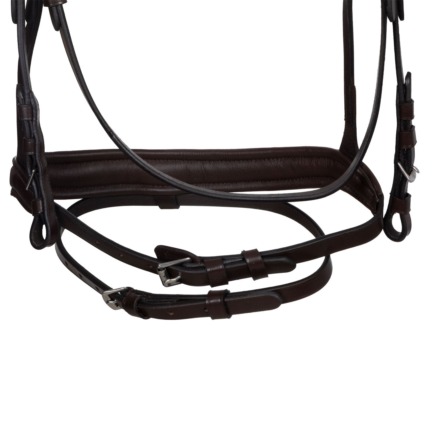 Equestro Testiera Nera Anatomica in Pelle con Strass