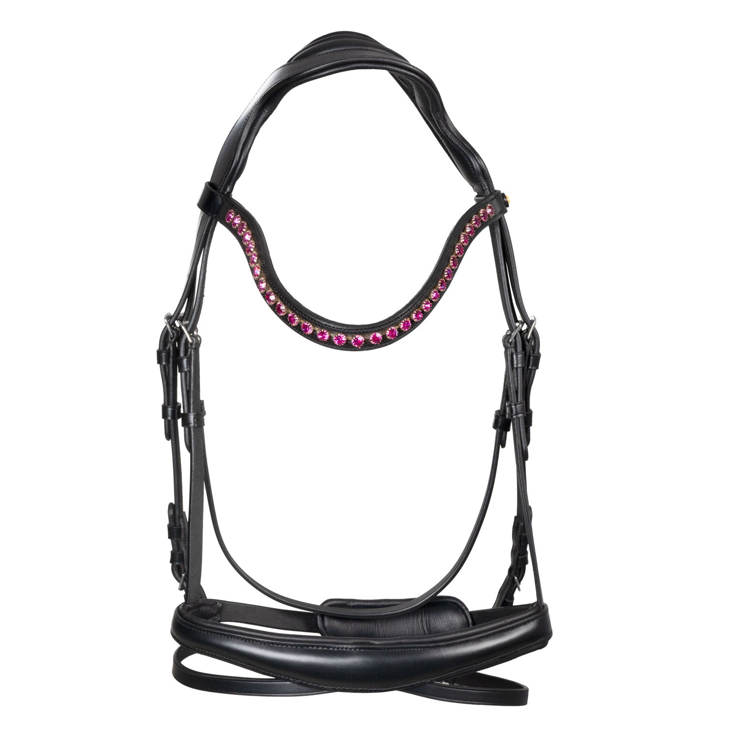 Equestro Testiera Anatomica con Strass Fucsia
