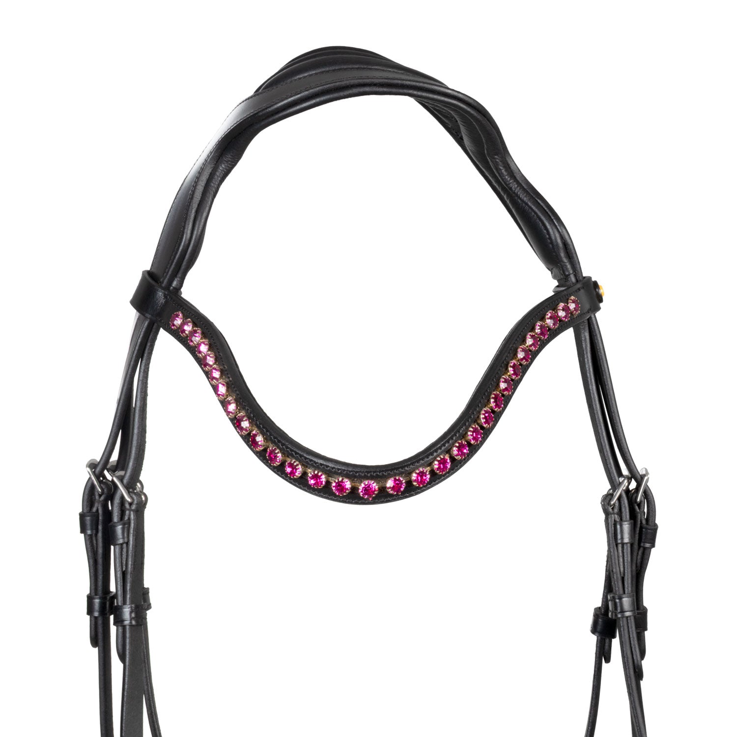 Equestro Testiera Anatomica con Strass Fucsia