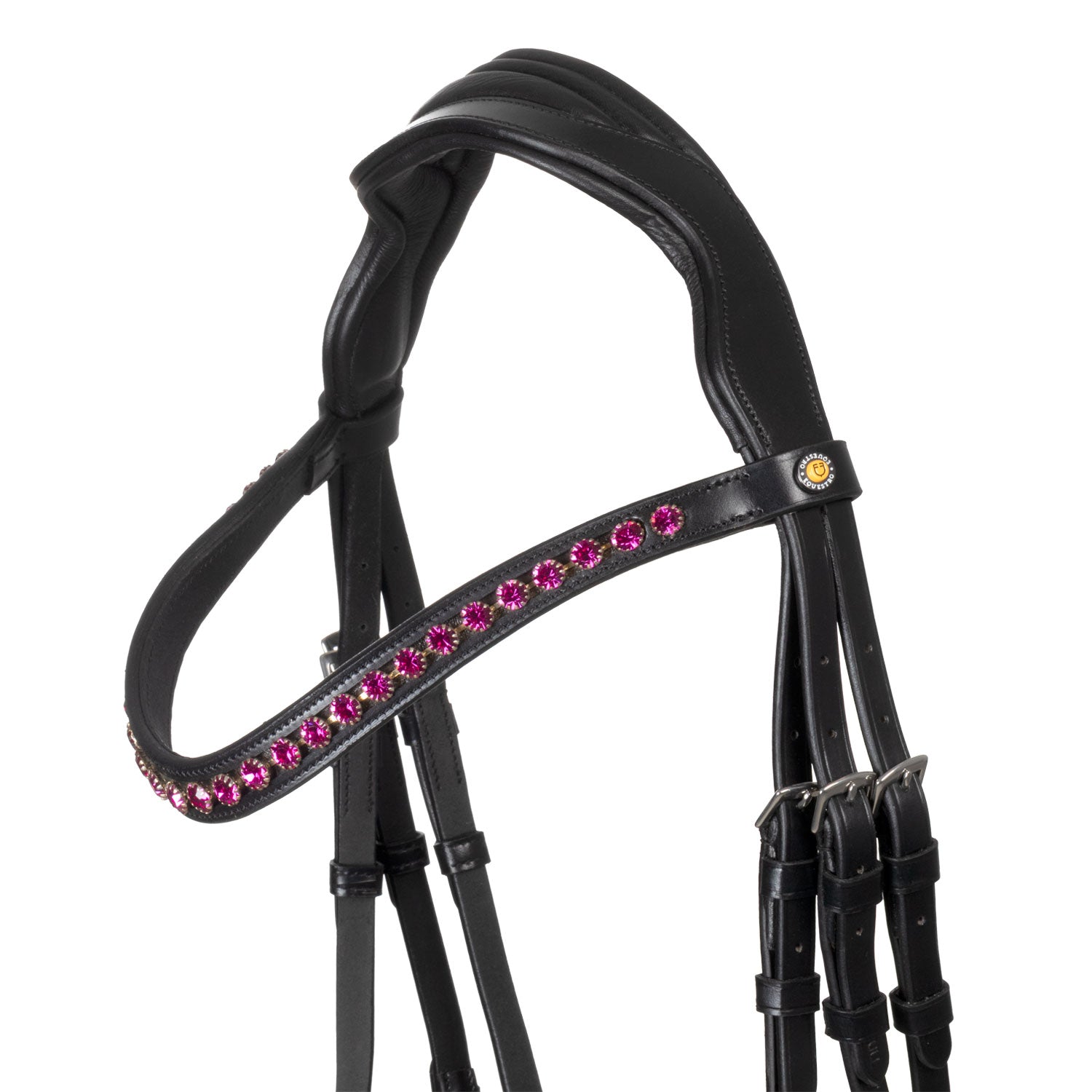 Equestro Testiera Anatomica con Strass Fucsia