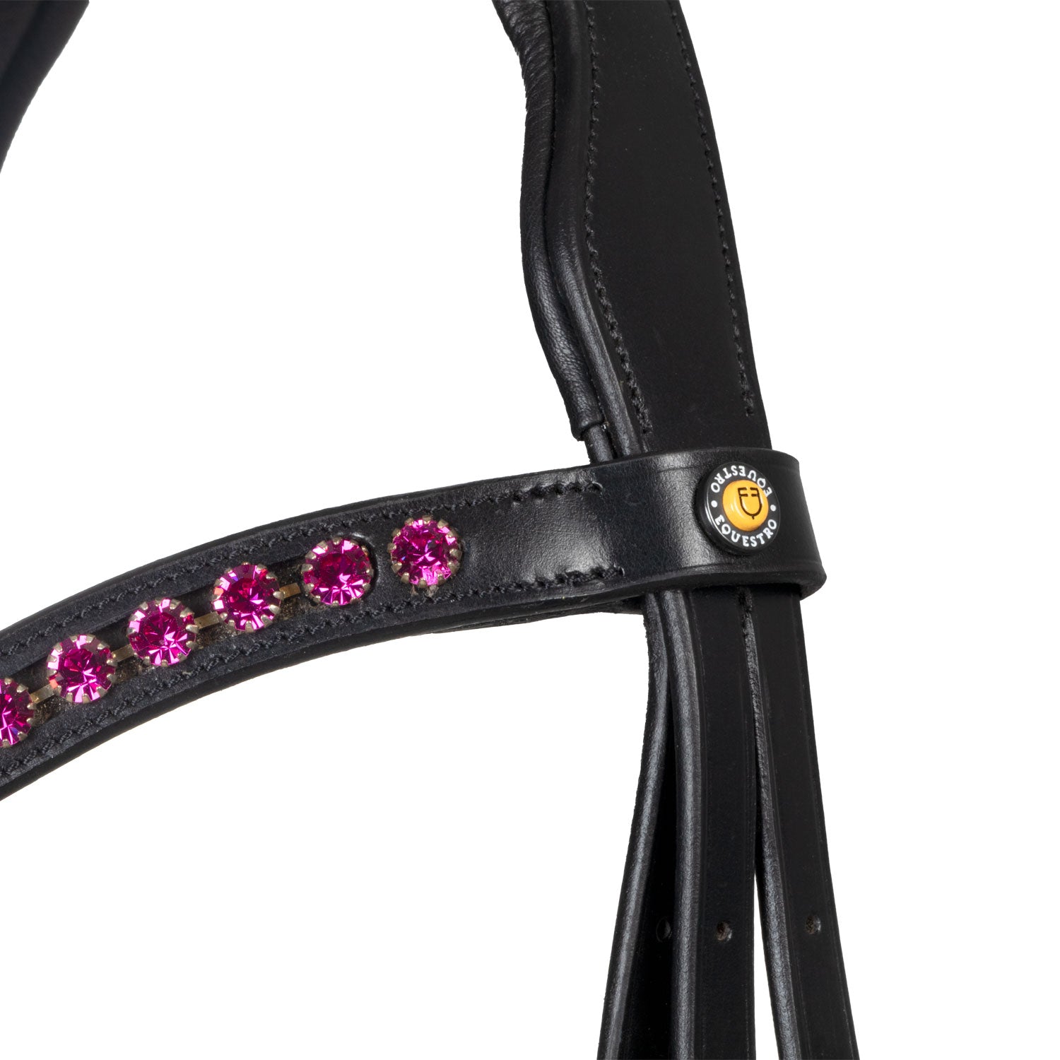 Equestro Testiera Anatomica con Strass Fucsia