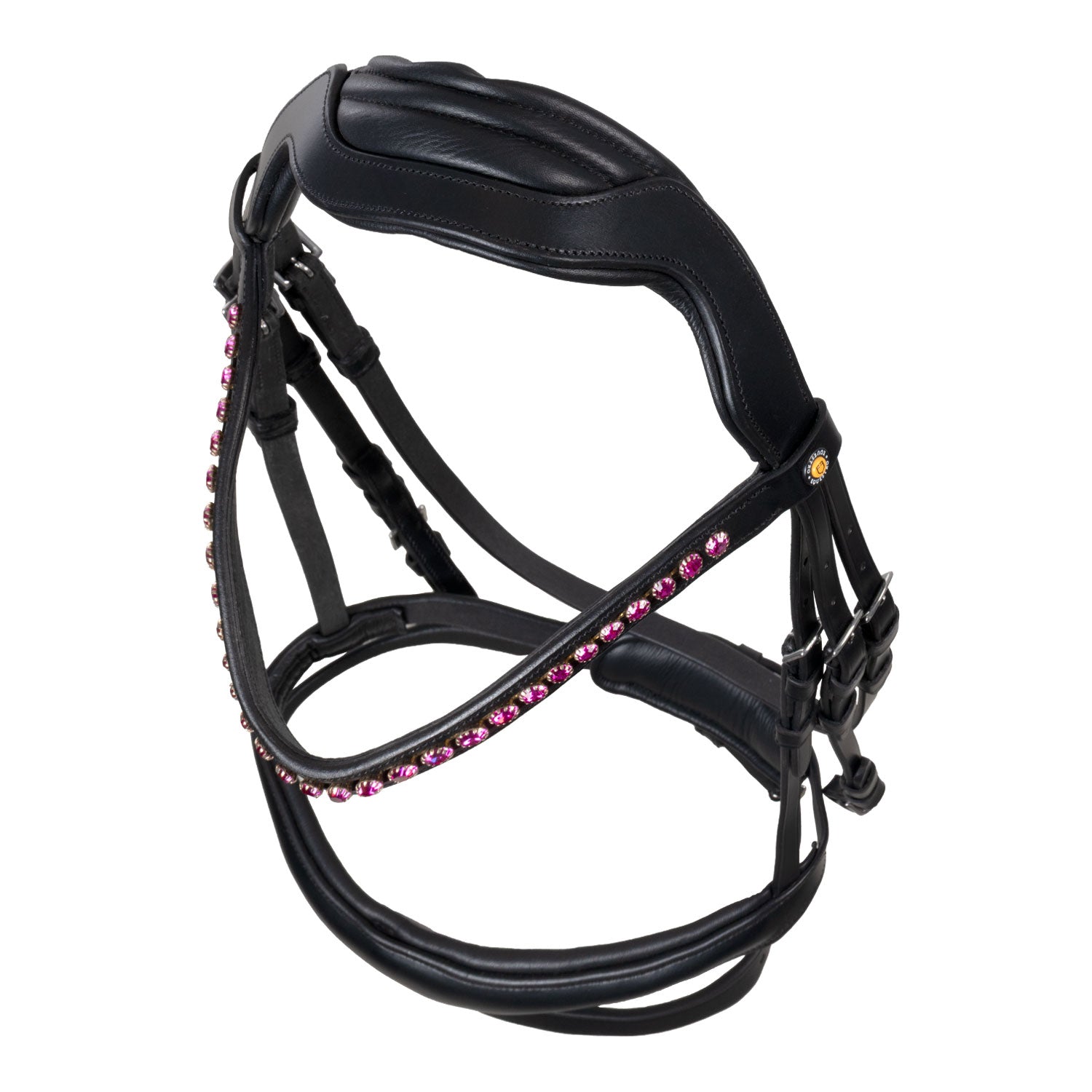 Equestro Testiera Anatomica con Strass Fucsia