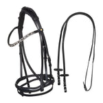 Equestro Testiera Inglese in Cuoio con Strass Su Frontalino