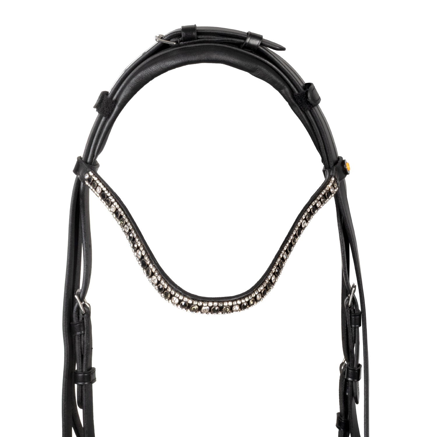 Equestro Testiera Inglese in Cuoio con Strass Su Frontalino