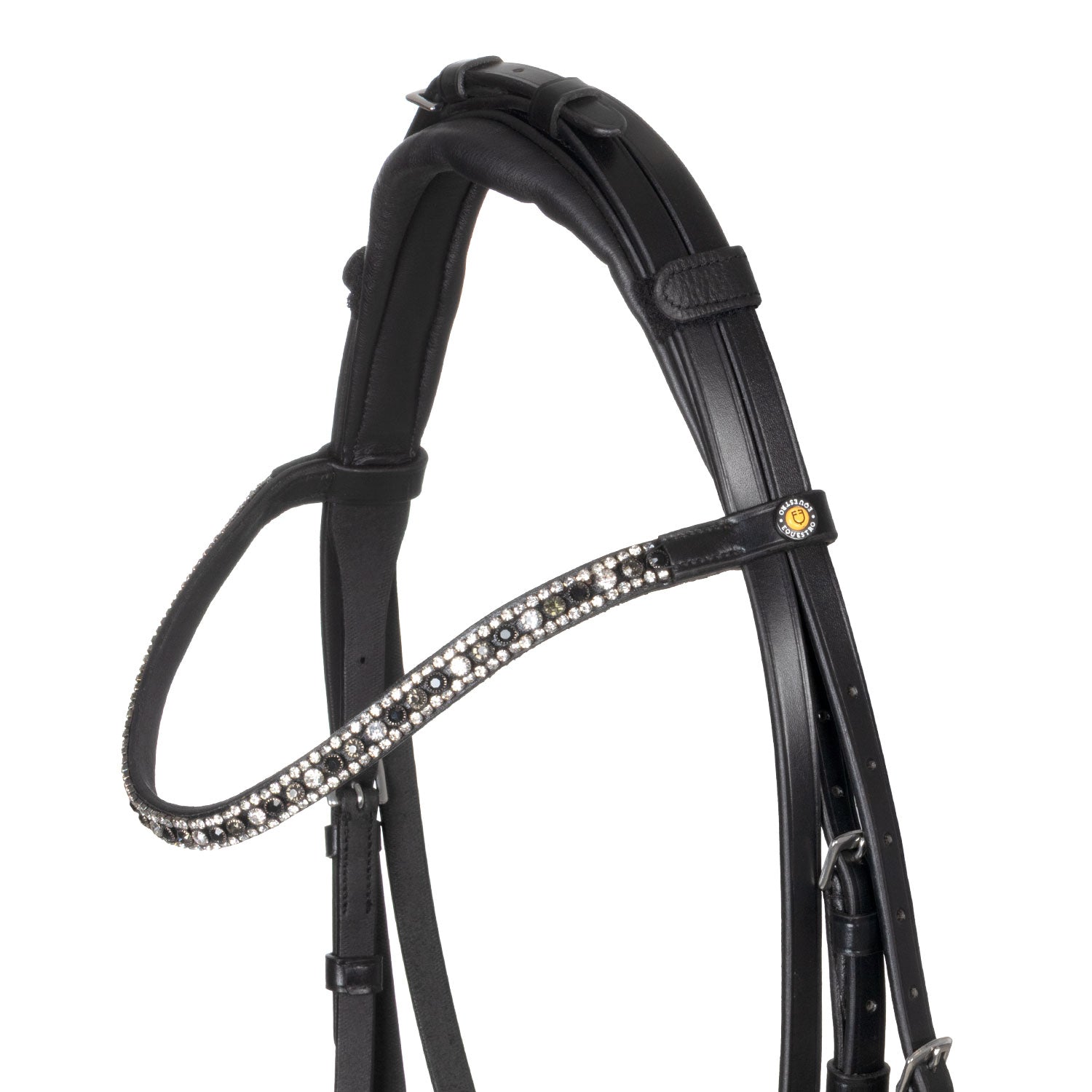 Equestro Testiera Inglese in Cuoio con Strass Su Frontalino