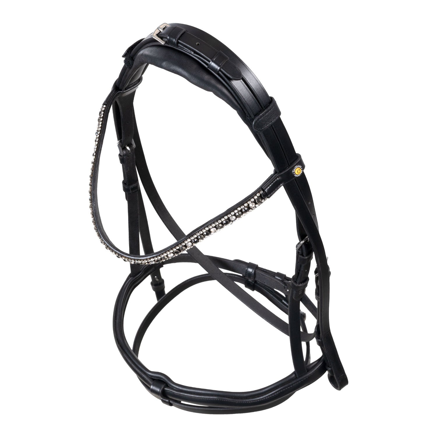 Equestro Testiera Inglese in Cuoio con Strass Su Frontalino