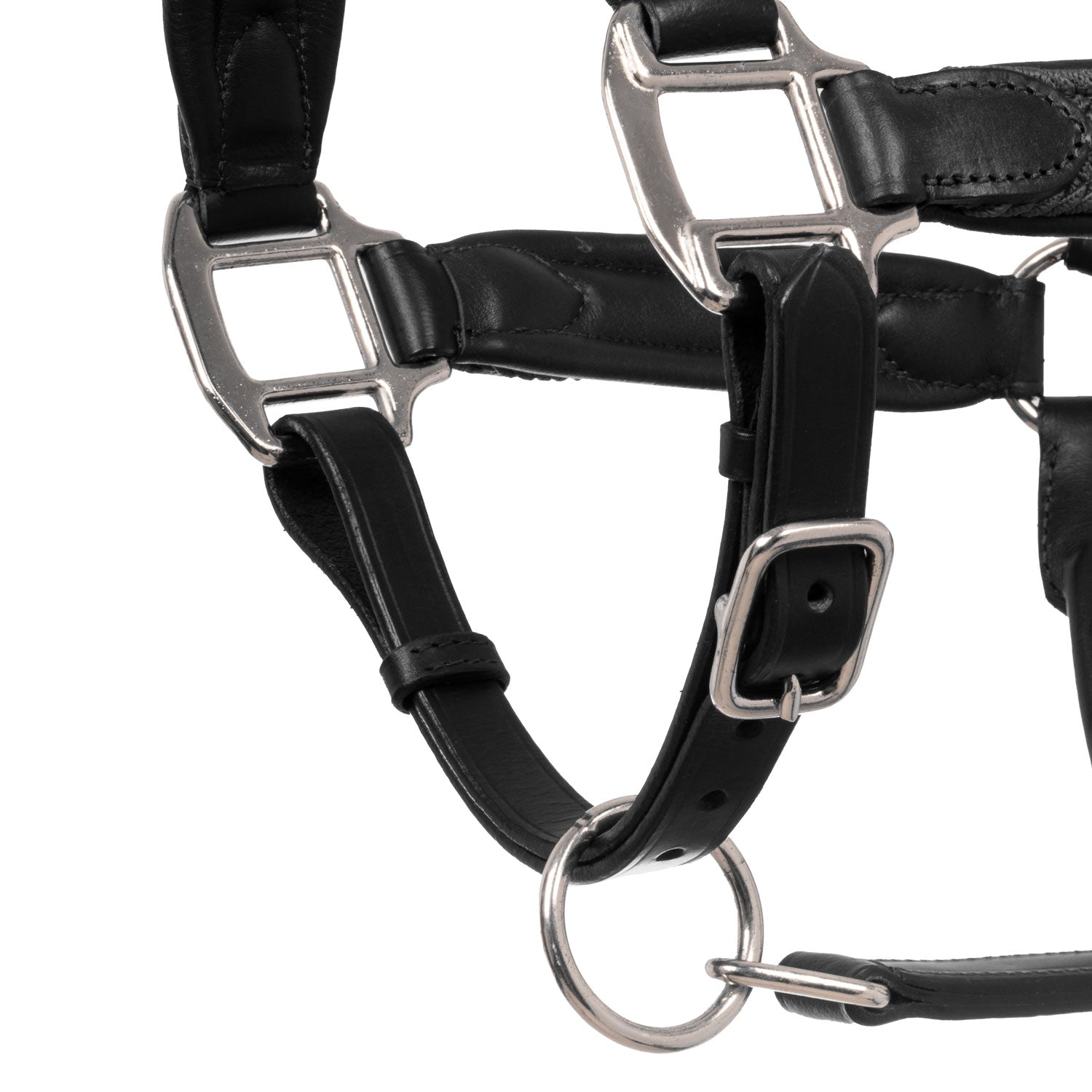 Equestro Cavezza in Cuoio con Inserti Nylon Intrecciato