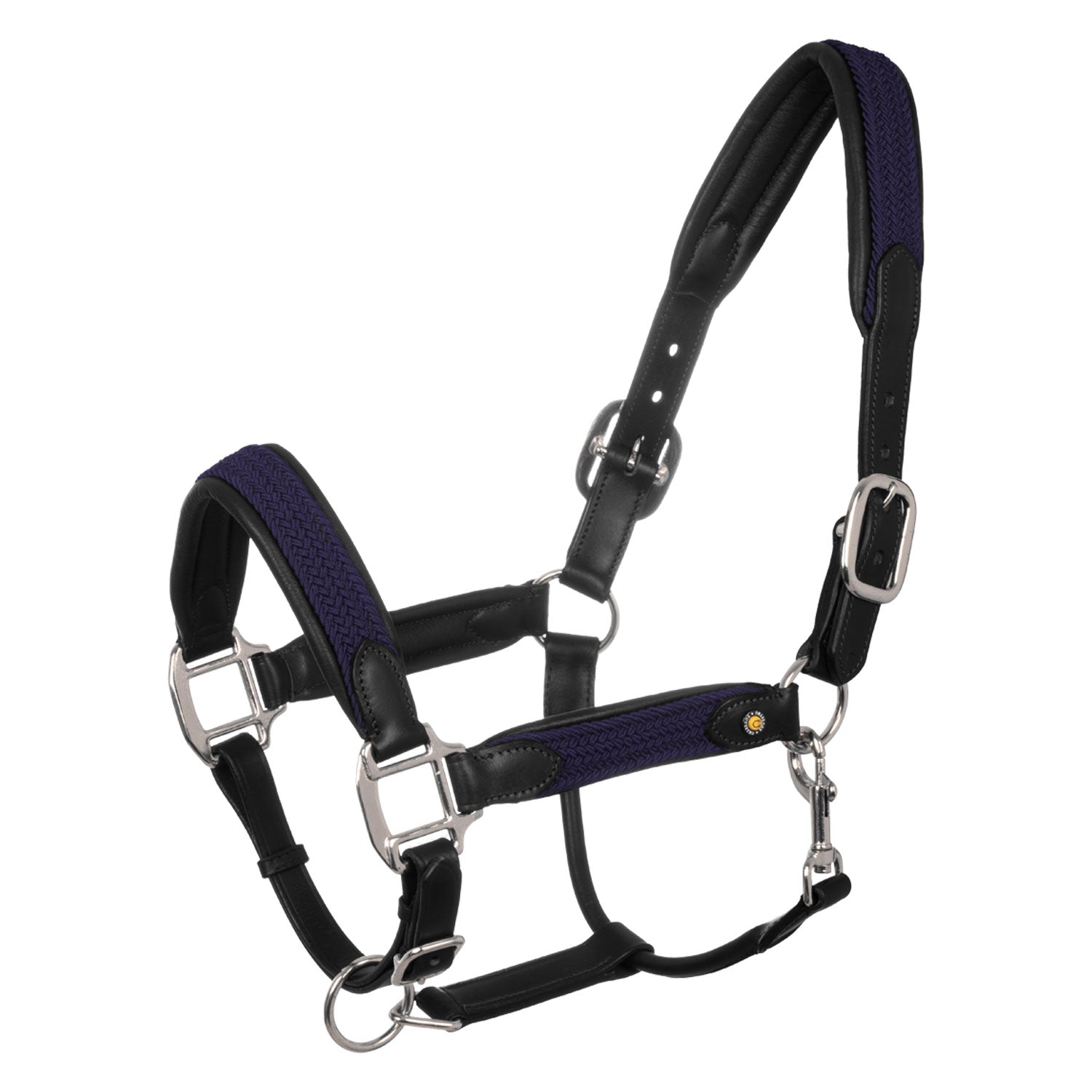Equestro Cavezza in Cuoio con Inserti Nylon Intrecciato