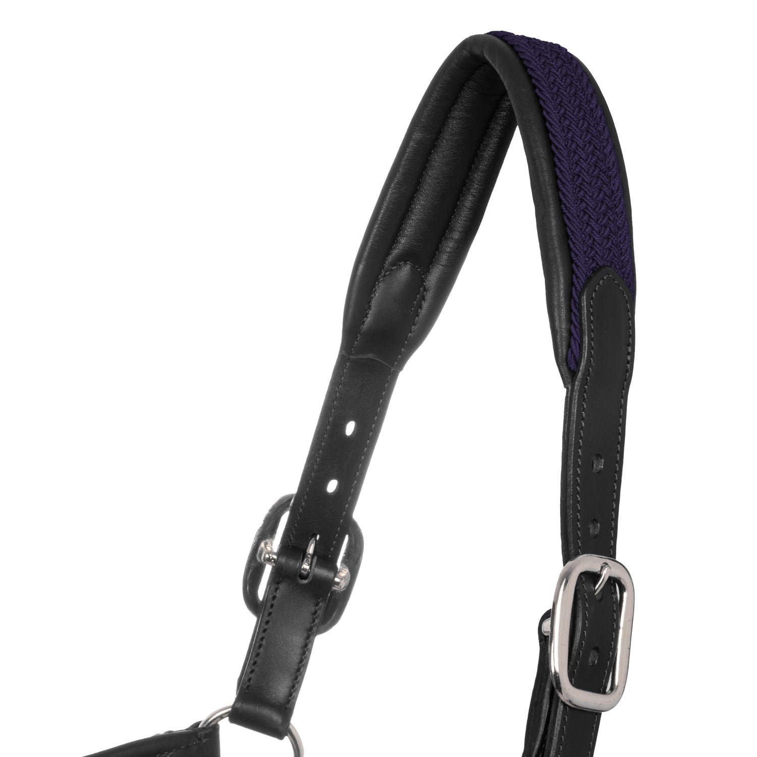 Equestro Cavezza in Cuoio con Inserti Nylon Intrecciato