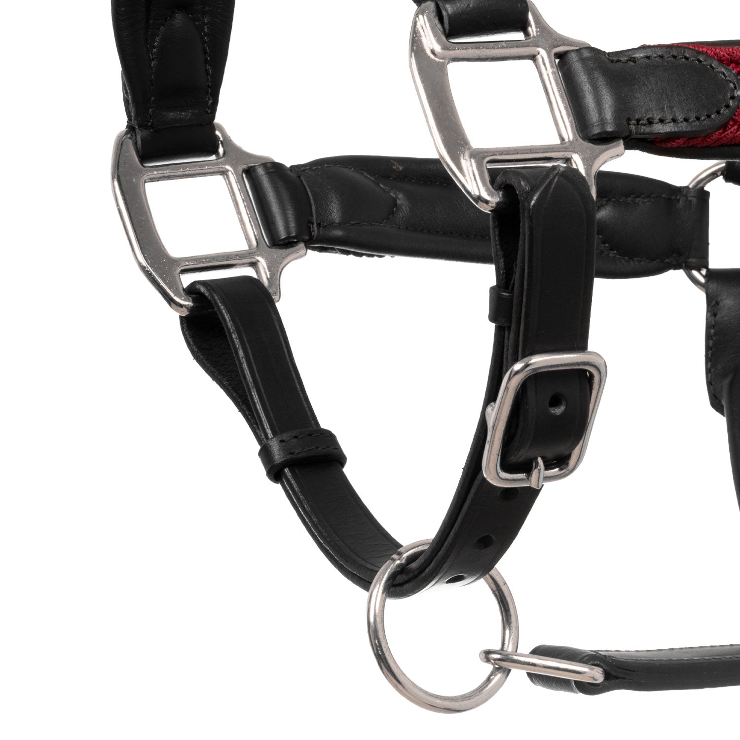 Equestro Cavezza in Cuoio con Inserti Nylon Intrecciato