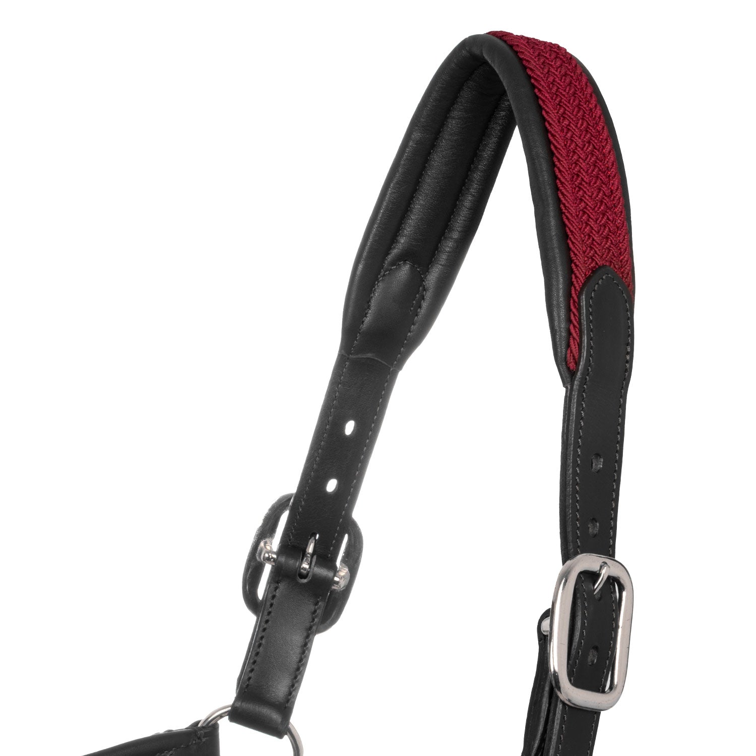 Equestro Cavezza in Cuoio con Inserti Nylon Intrecciato