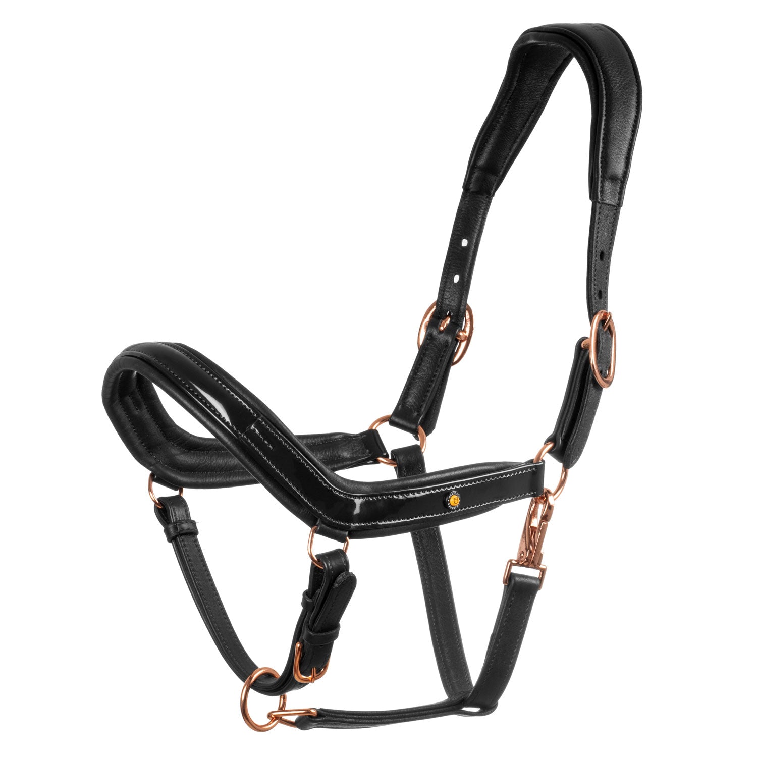 Equestro Cavezza Cuoio Lucido Fibbie Rose Gold