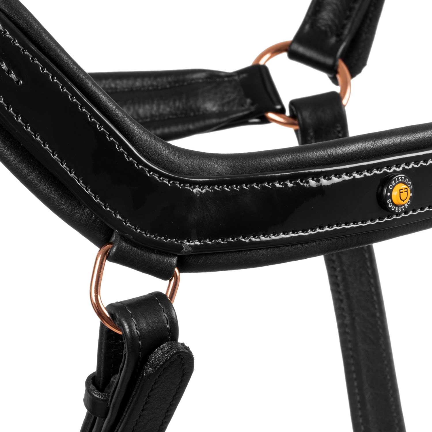 Equestro Cavezza Cuoio Lucido Fibbie Rose Gold