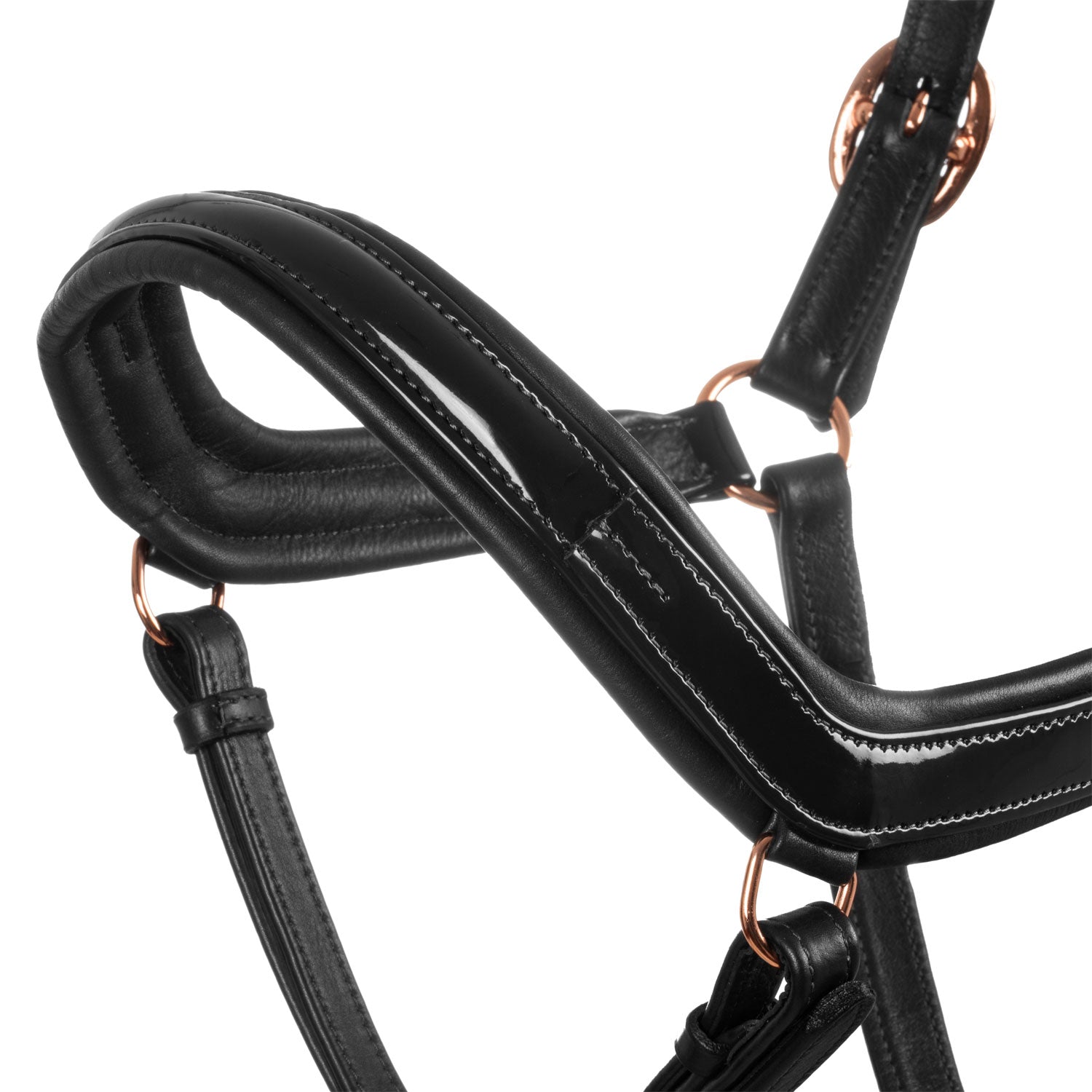 Equestro Cavezza Cuoio Lucido Fibbie Rose Gold