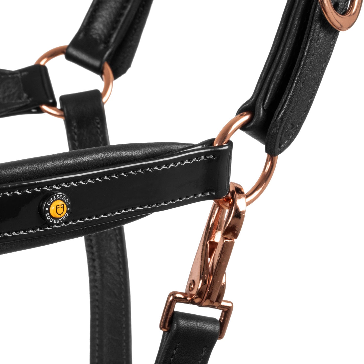 Equestro Cavezza Cuoio Lucido Fibbie Rose Gold