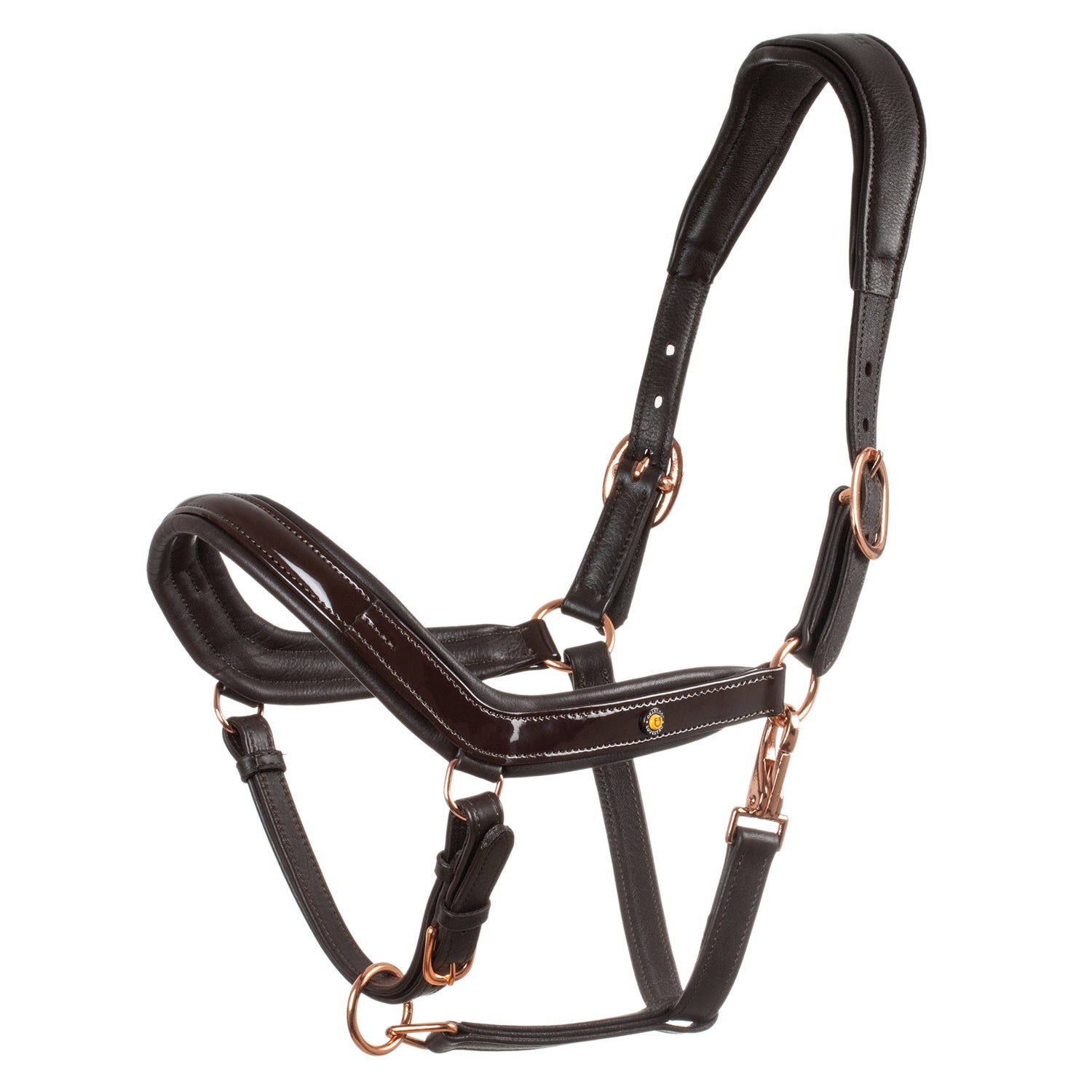 Equestro Cavezza Cuoio Lucido Fibbie Rose Gold