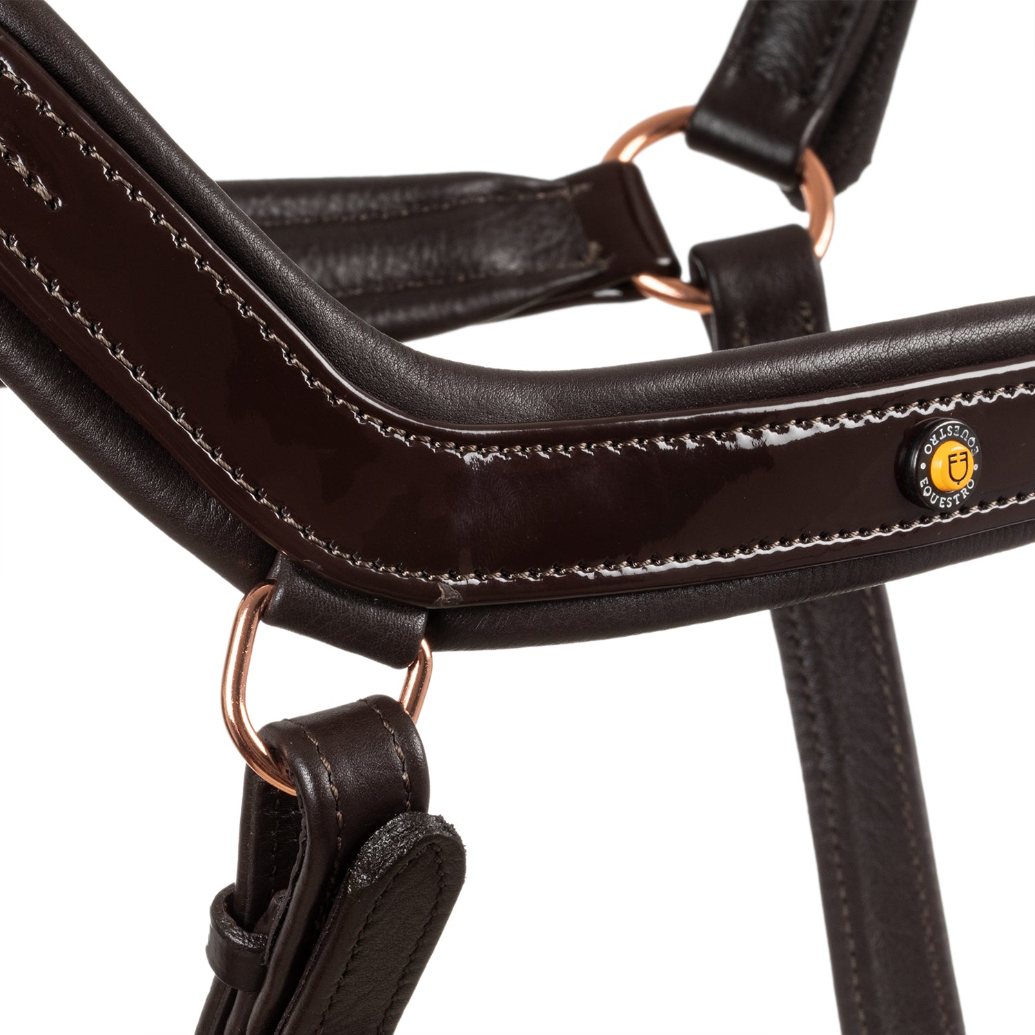 Equestro Cavezza Cuoio Lucido Fibbie Rose Gold
