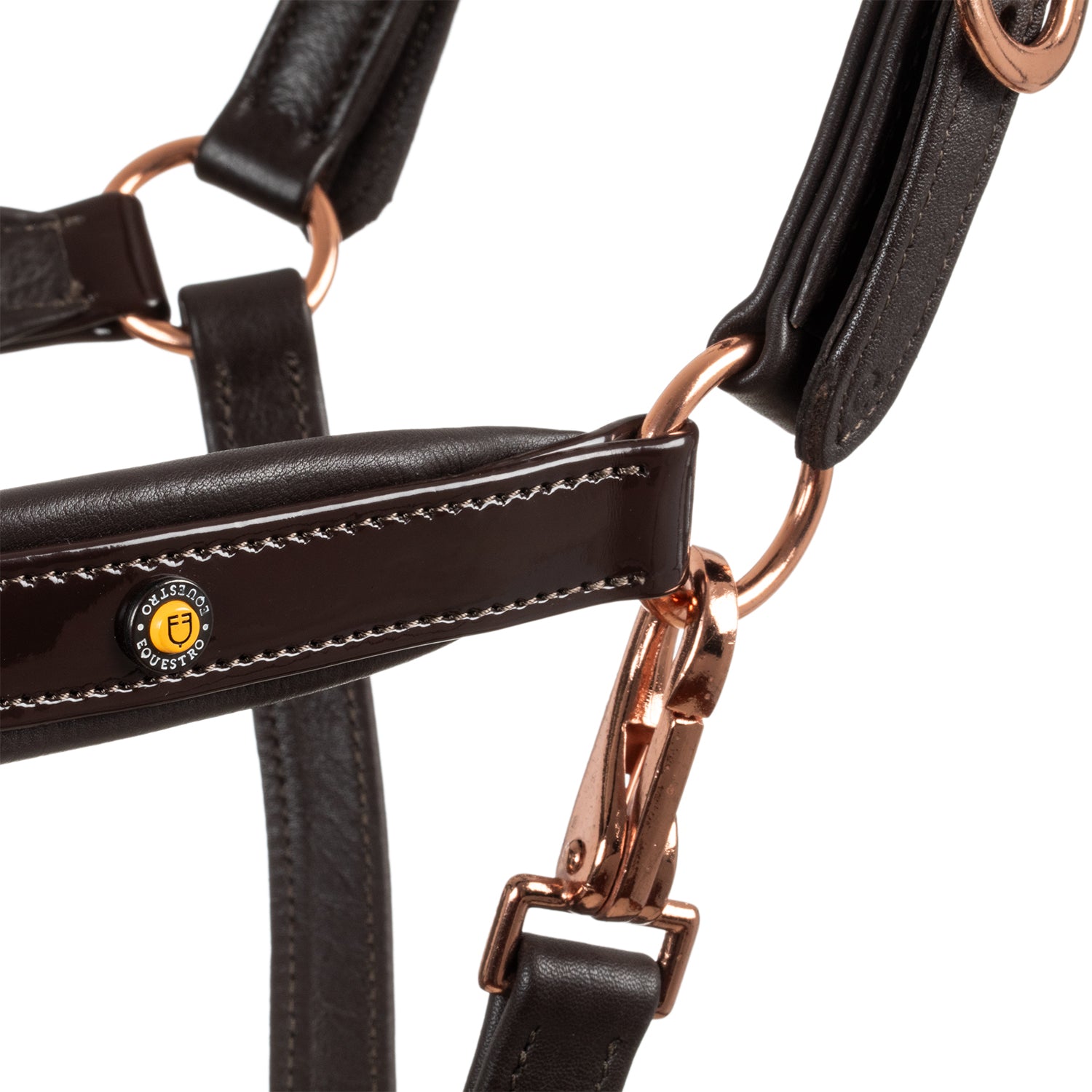 Equestro Cavezza Cuoio Lucido Fibbie Rose Gold