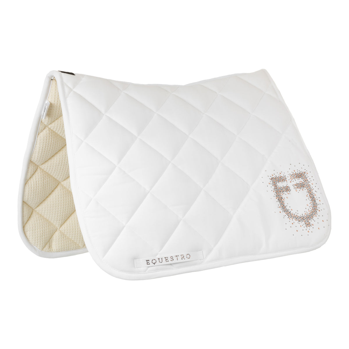 Equestro Sottosella da Dressage in Tessuto Tecnico con Logo Strass