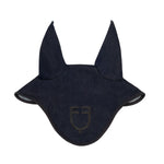 Equestro Cuffietta in Tessuto Tecnico Effetto Denim con Logo
