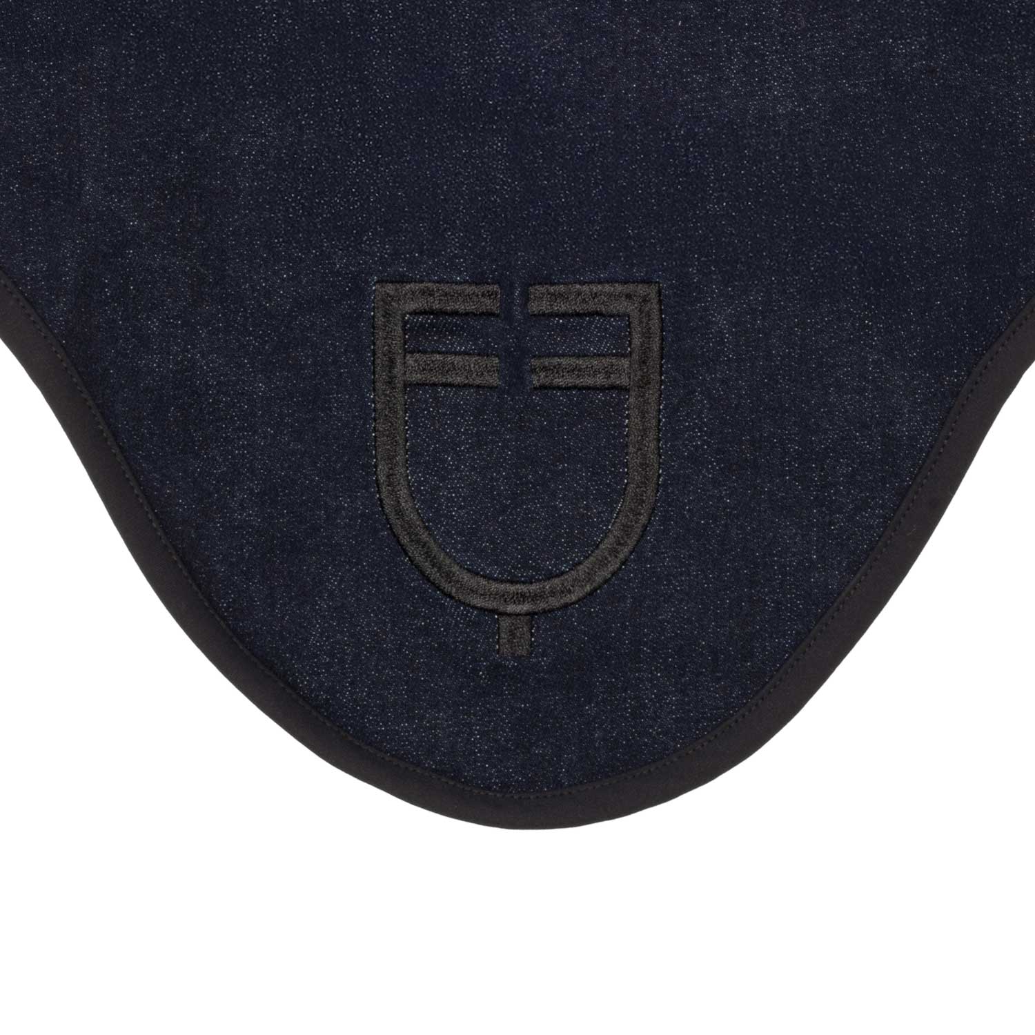 Equestro Cuffietta in Tessuto Tecnico Effetto Denim con Logo