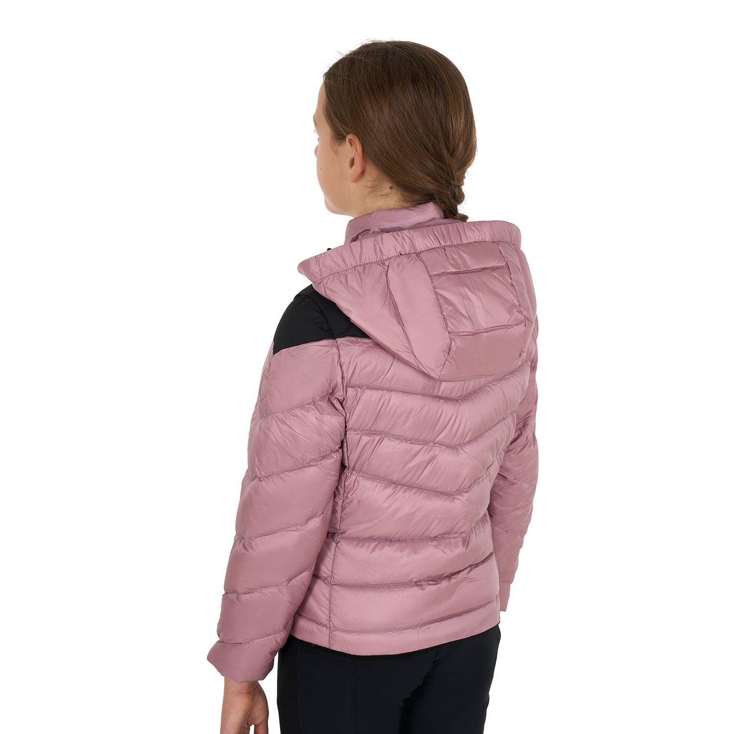 Giacca piumino Equestro slim fit da bambina con cappuccio removibile Rosa