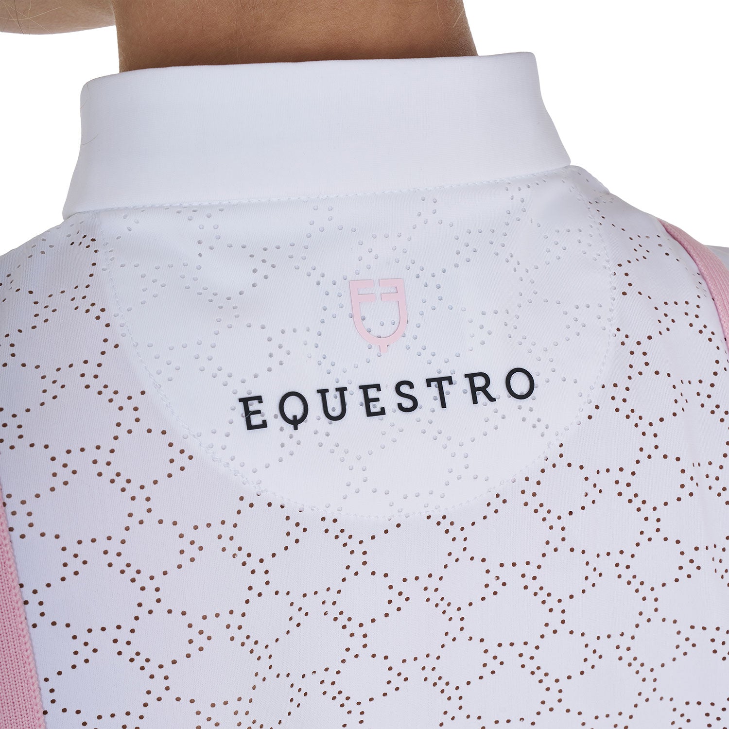 Polo concorso bambina slim fit con inserti traforati sul petto