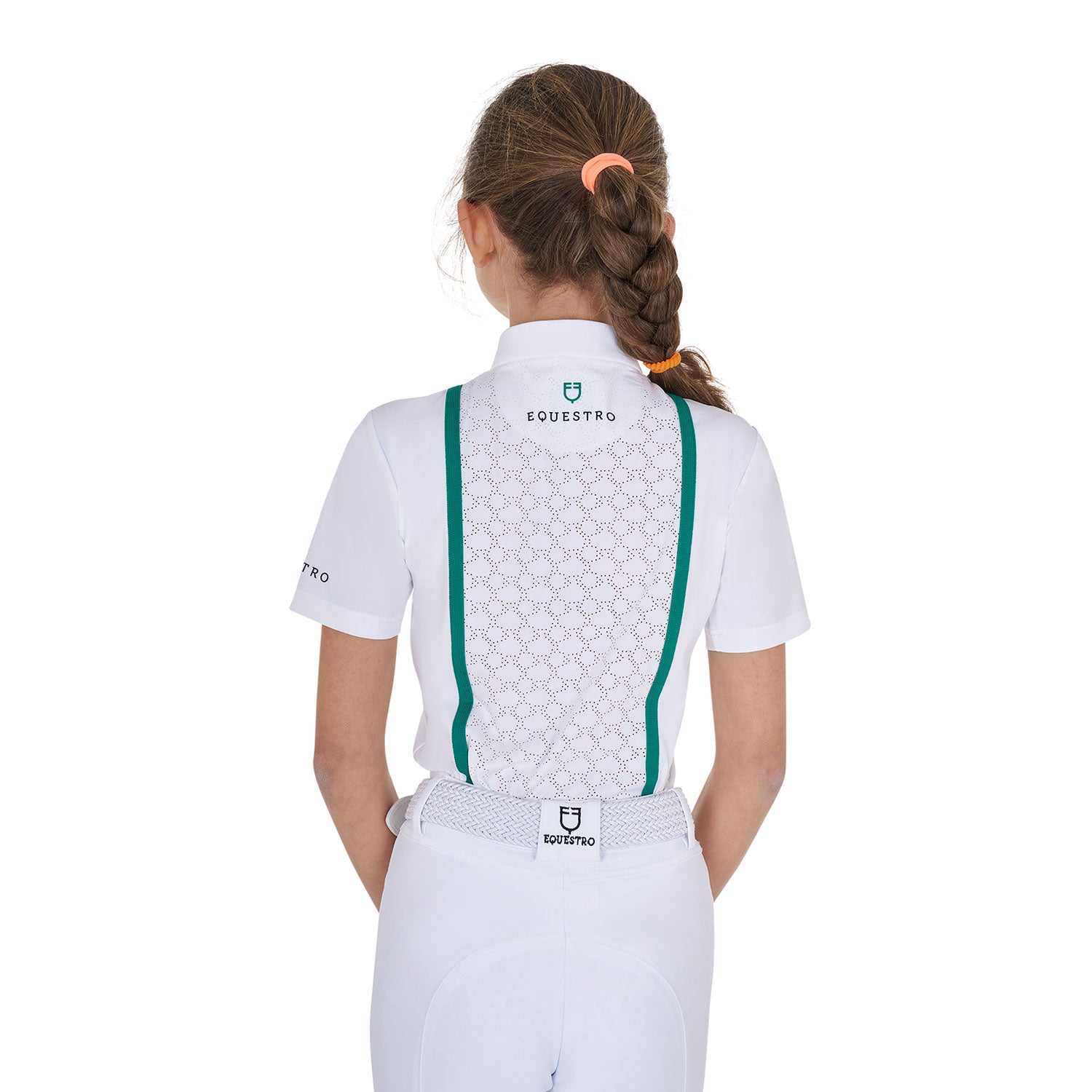 Polo concorso bambina slim fit con inserti traforati sul petto