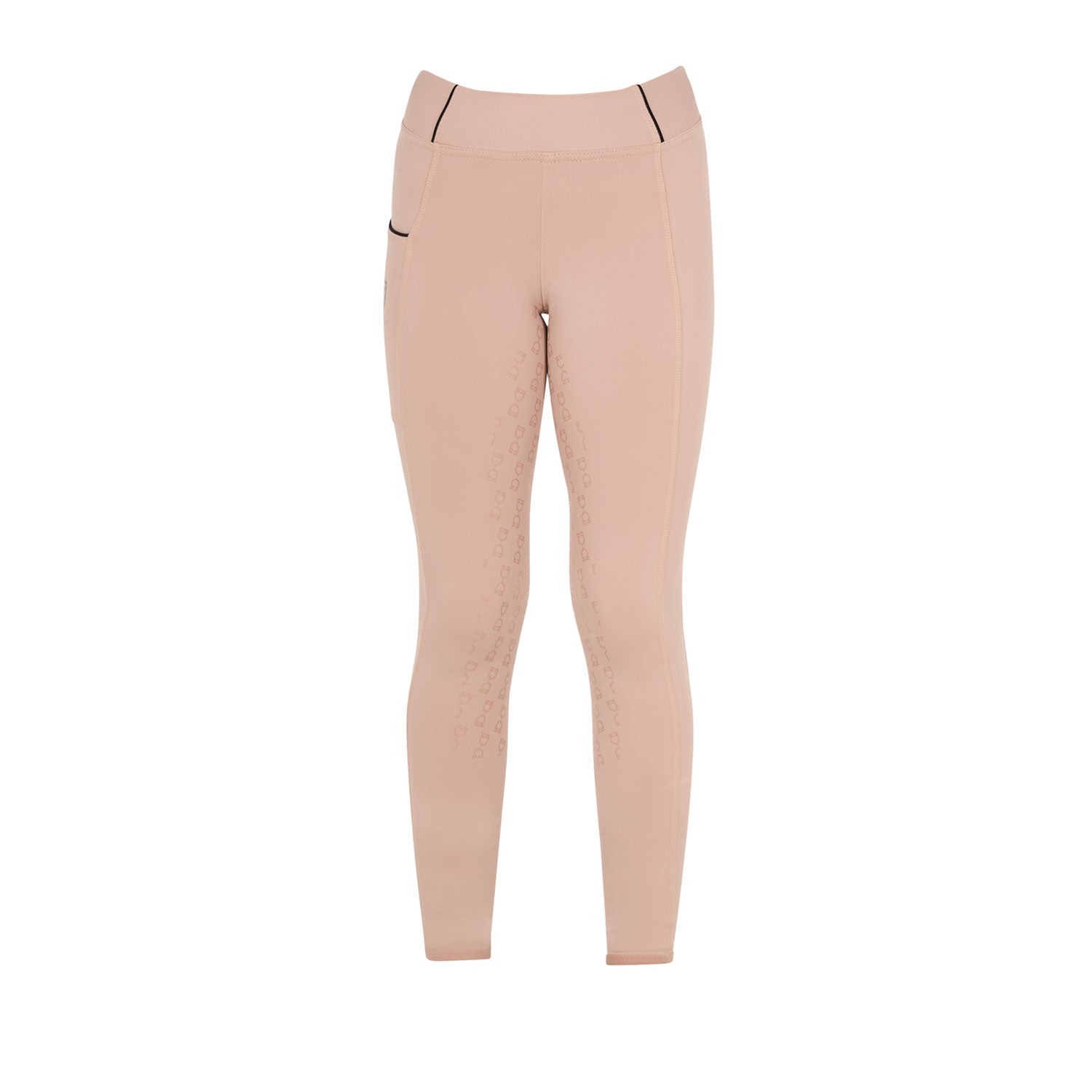 Leggins bambina slim fit con grip siliconato e logo Equestro