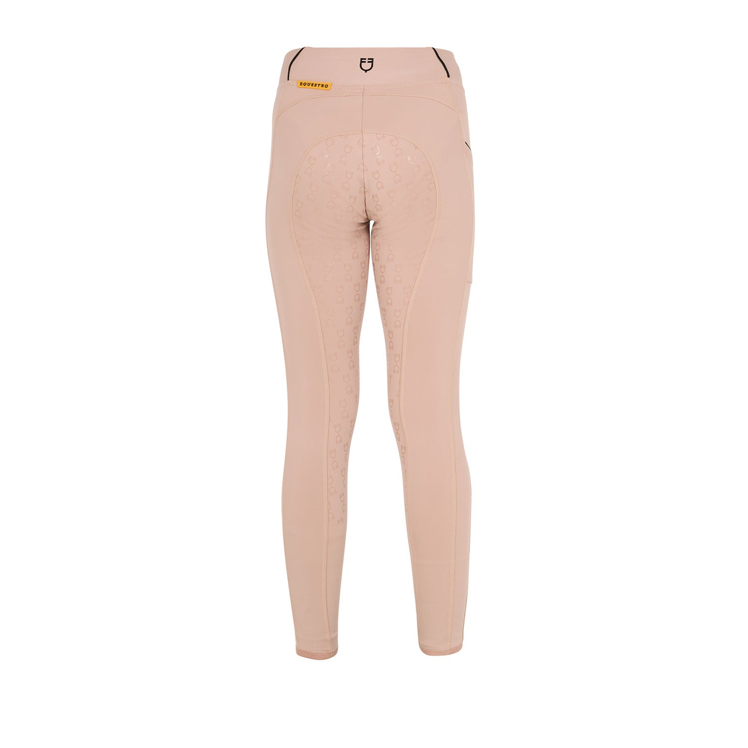 Leggins bambina slim fit con grip siliconato e logo Equestro