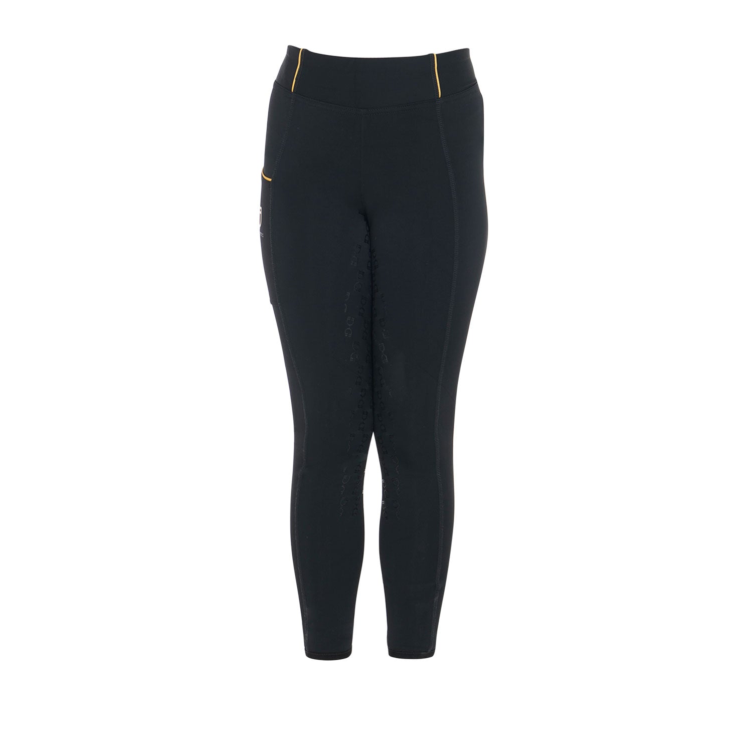 Leggins bambina slim fit con grip siliconato e logo Equestro