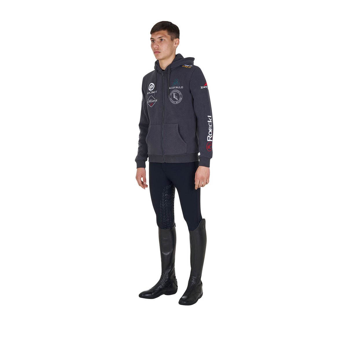 Equestro Felpa Uomo con Cappuccio Multilogo