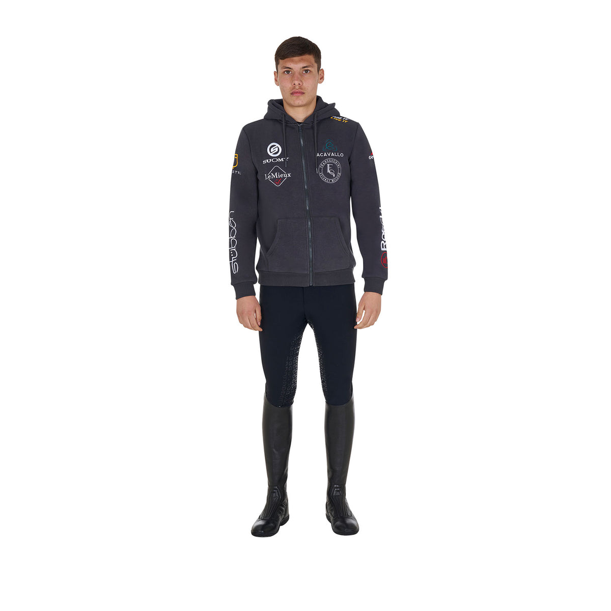 Equestro Felpa Uomo con Cappuccio Multilogo