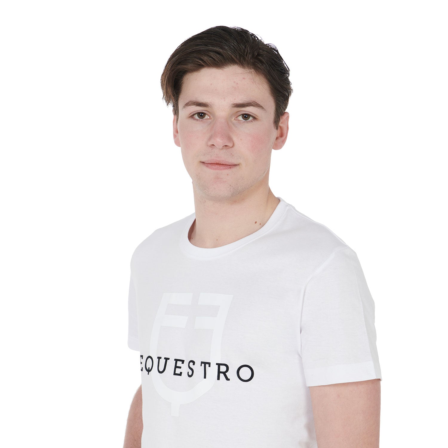 Equestro T Shirt Uomo Slim Fit con Logo Sul Petto