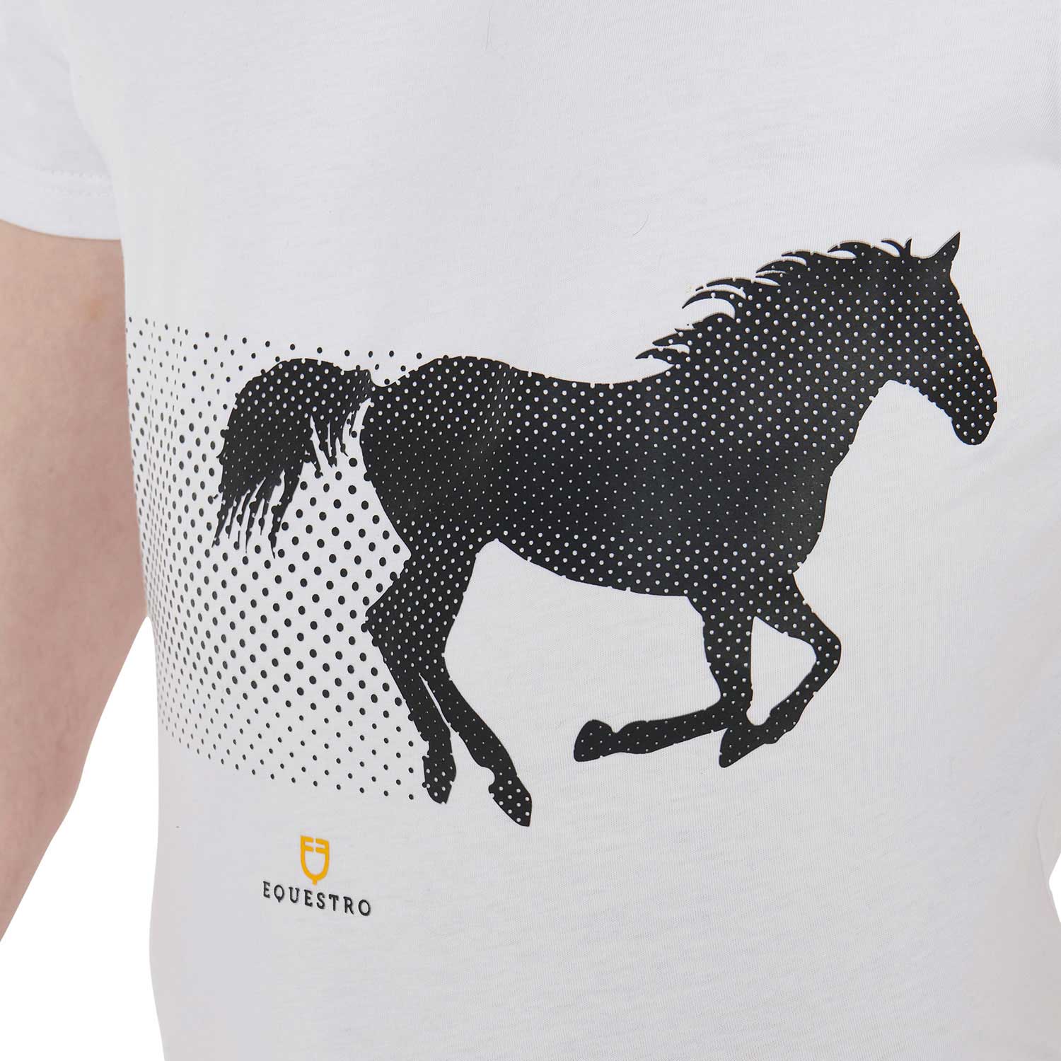 T-shirt uomo slim fit in cotone a mezza manica Equestro con cavallo che galoppa