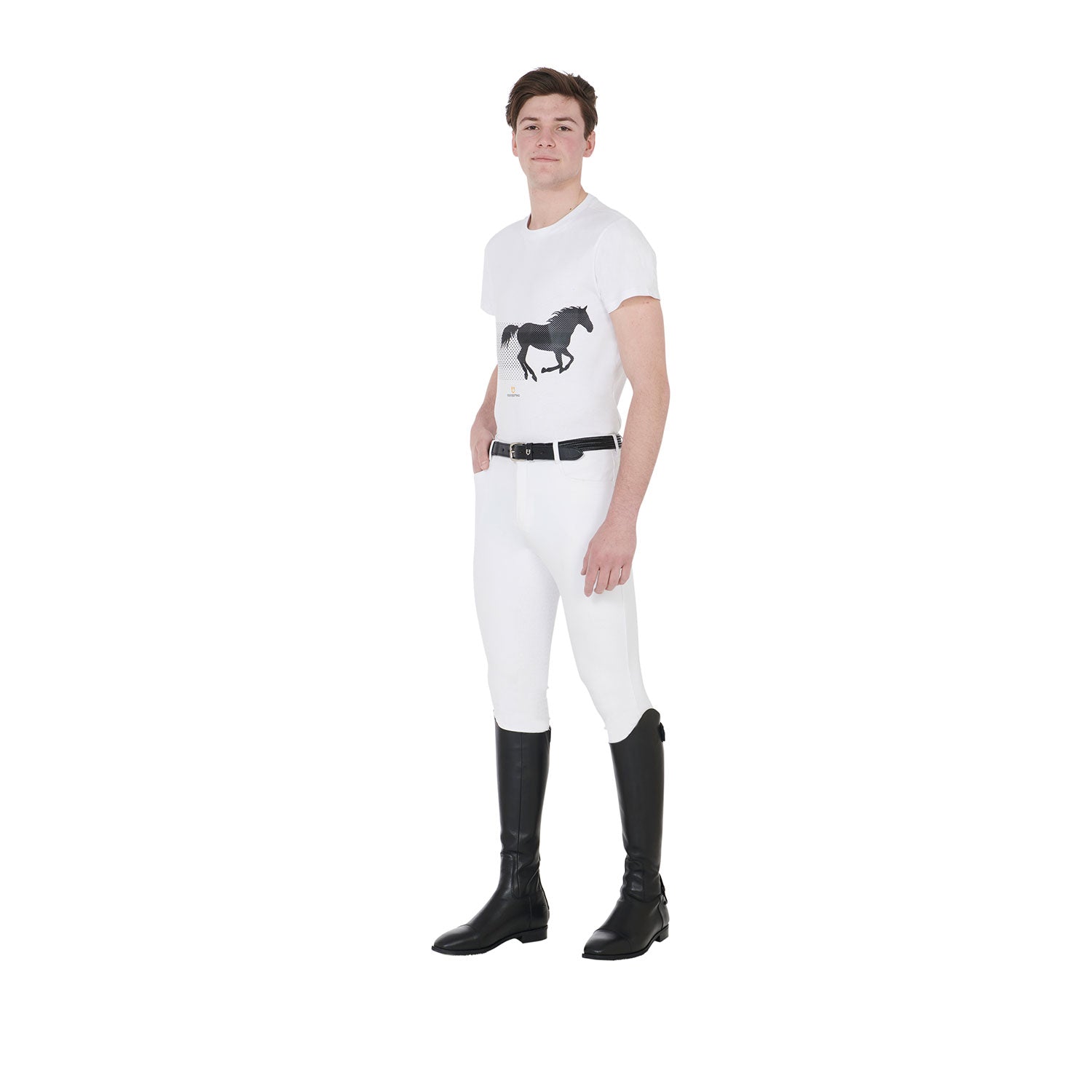 Equestro T Shirt Uomo Slim Fit con da Corsa per Cavallo