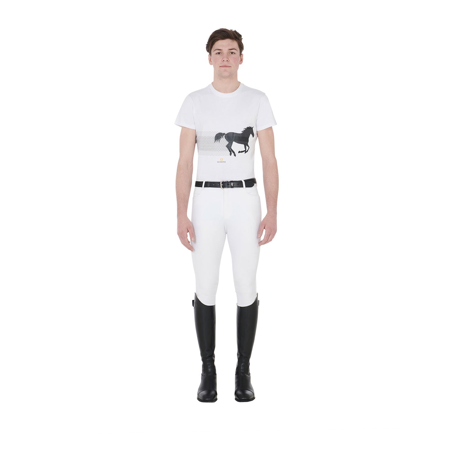 Equestro T Shirt Uomo Slim Fit con da Corsa per Cavallo