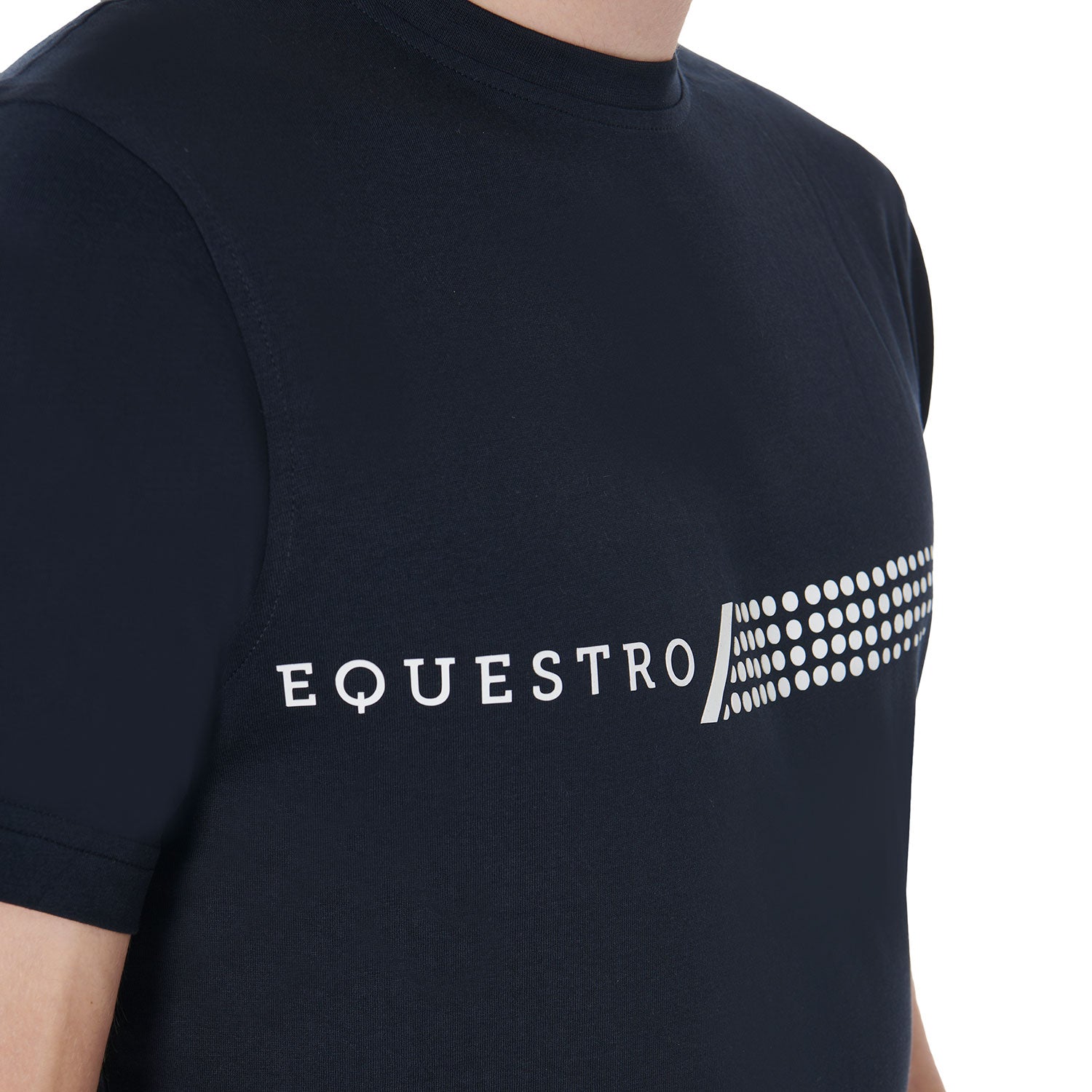 T-shirt uomo slim fit Equestro in morbido cotone con stampa a contrasto