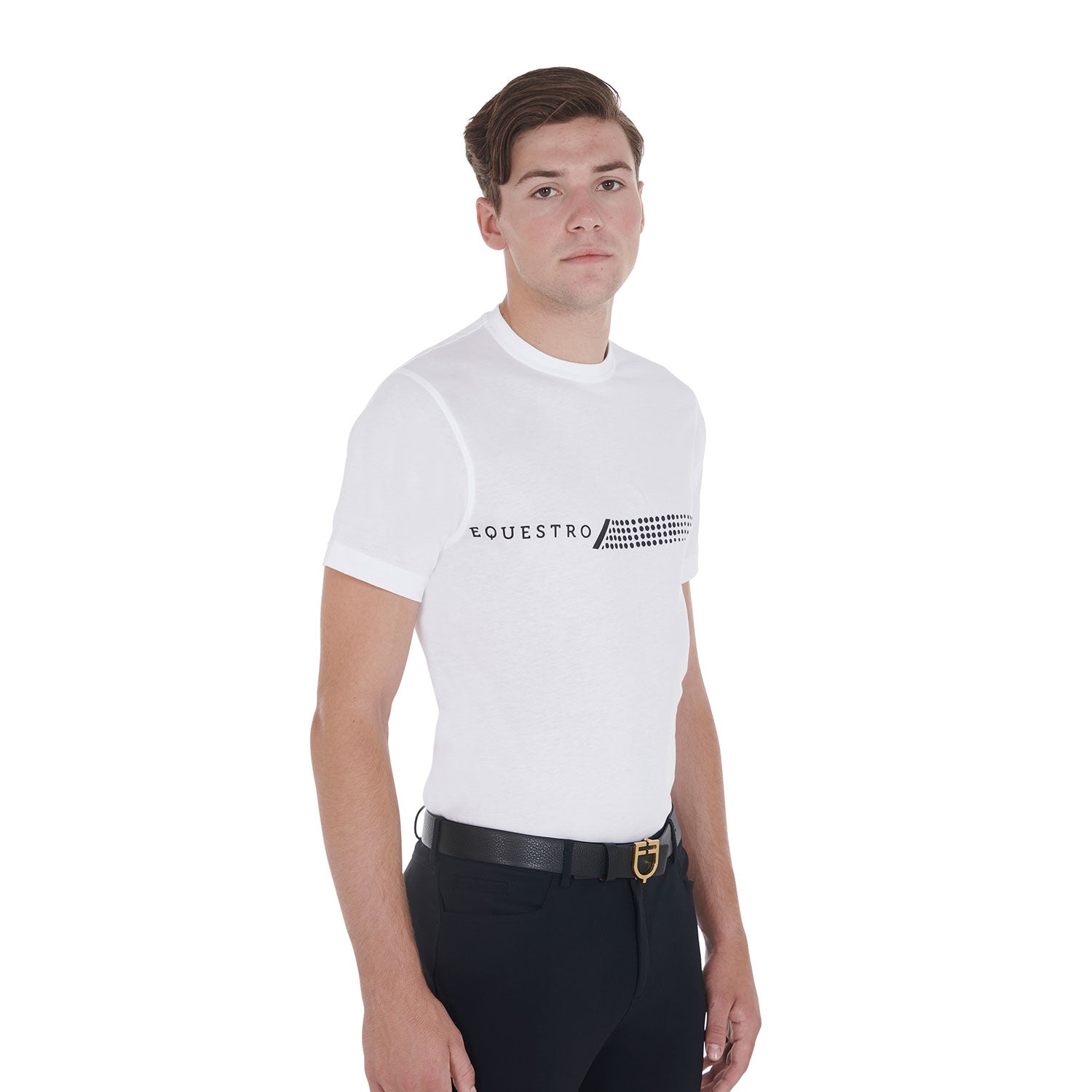 Equestro T Shirt Uomo Slim Fit Stampa a Contrasto