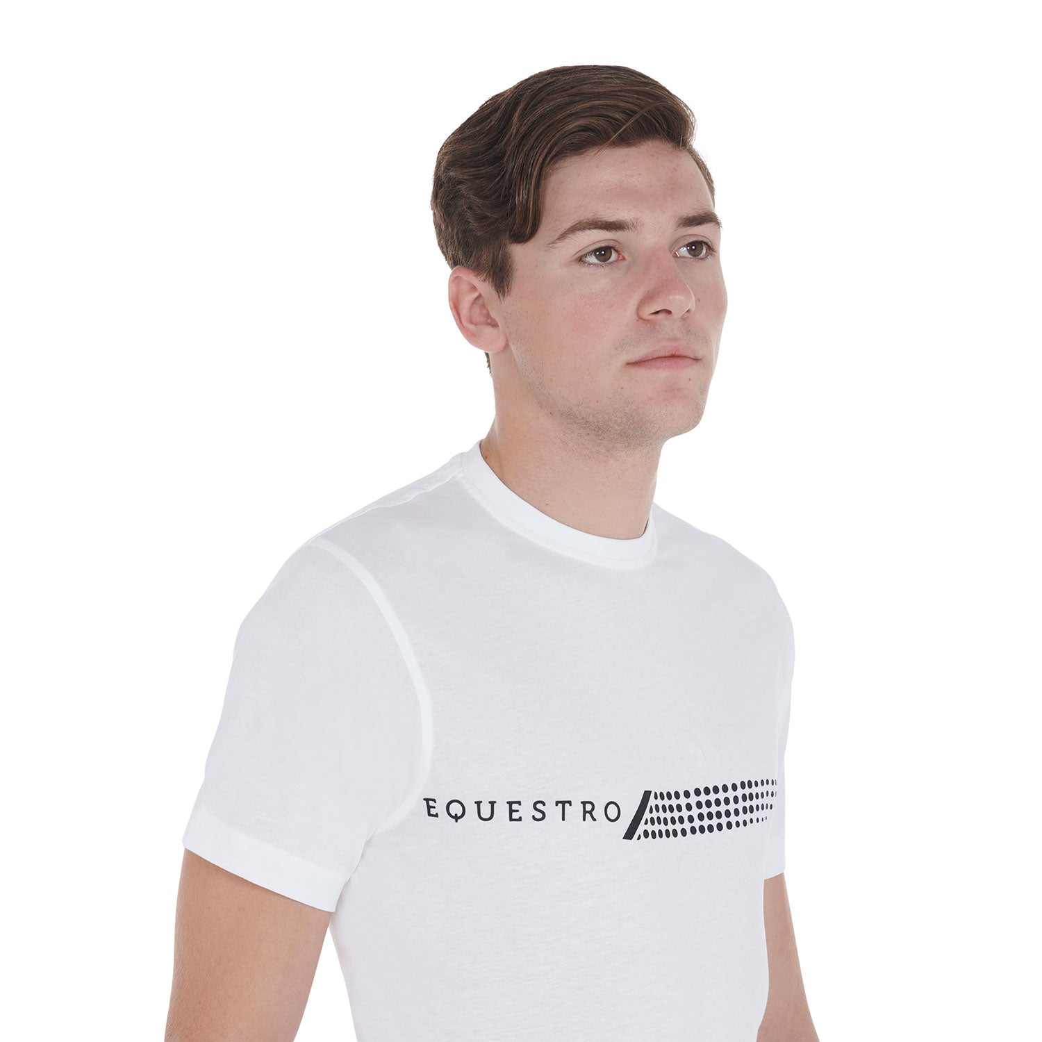 T-shirt uomo slim fit Equestro in morbido cotone con stampa a contrasto