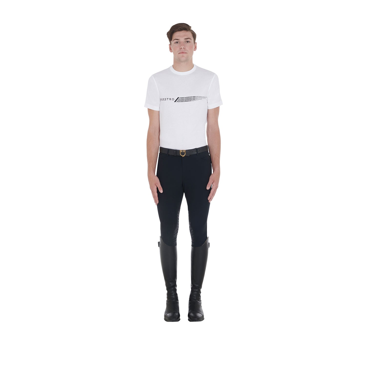 Equestro T Shirt Uomo Slim Fit Stampa a Contrasto