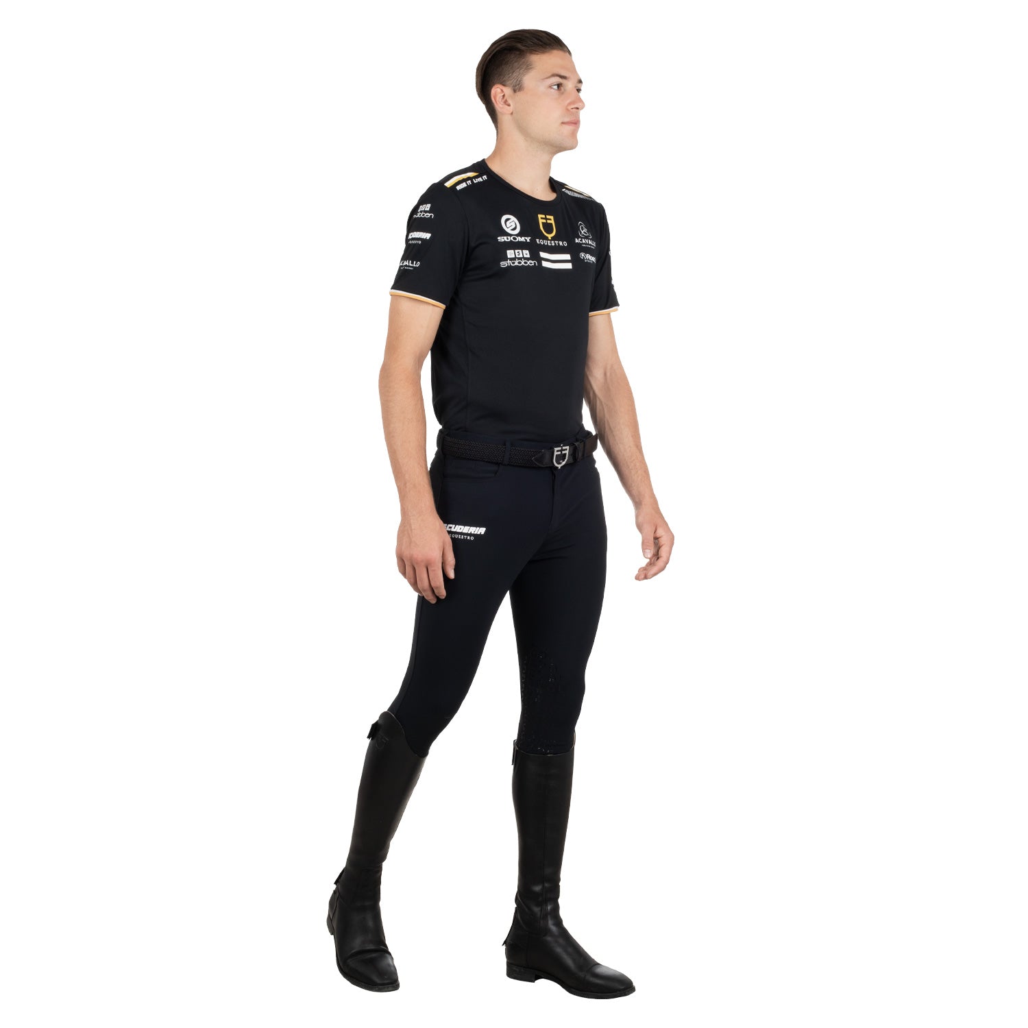 Equestro T Shirt Uomo Multilogo Tessuto Tecnico