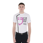 Equestro T Shirt da Uomo Slim Fit con Logo Ride It Live