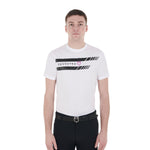 Equestro T Shirt da Uomo Slim Fit con Logo Viola e Dettagli Neri
