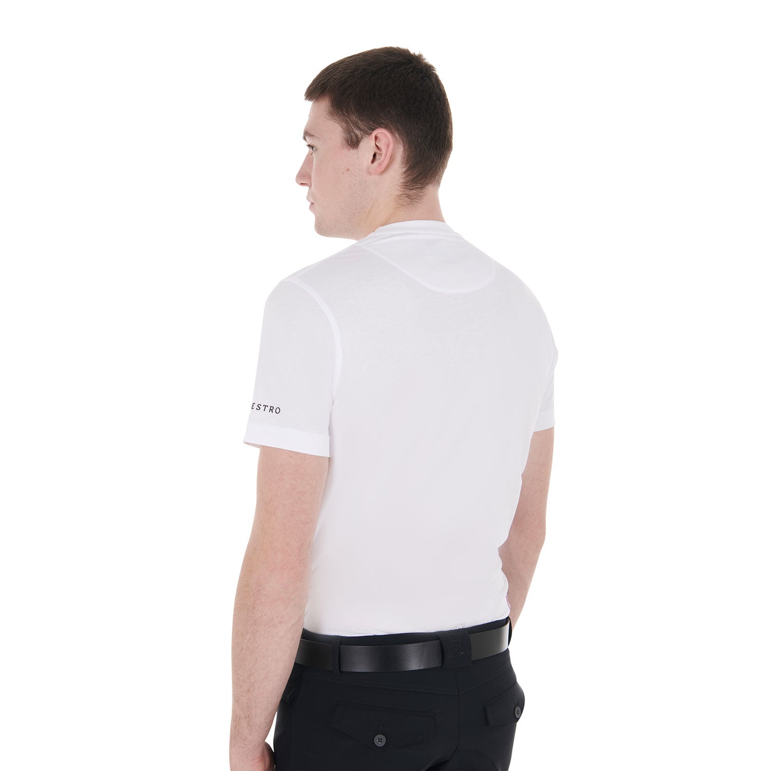 Equestro T Shirt da Uomo Slim Fit con Logo Viola e Dettagli Neri